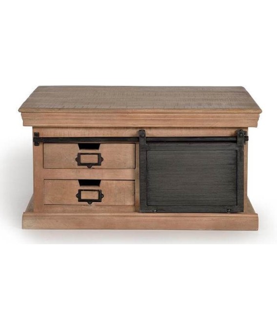 MESA DE CENTRO MANHATTAN  MADERA Y METAL MDMHOGAR