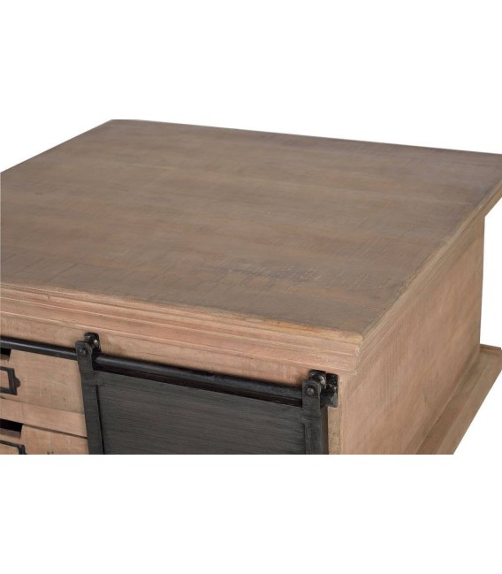 MESA DE CENTRO MANHATTAN  MADERA Y METAL MDMHOGAR