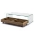 MESA DE CENTRO CUNIL CRISTAL Y MADERA MDF 