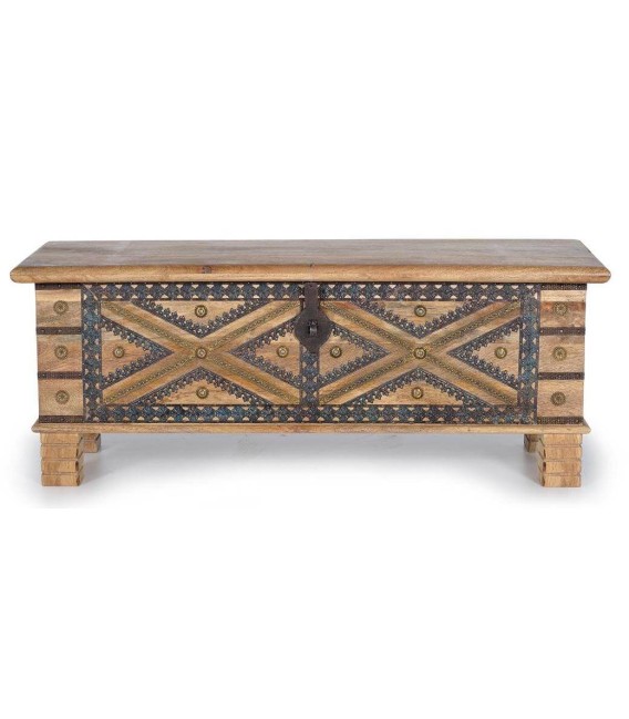 BAÚL RAINIERO MADERA Y METAL 