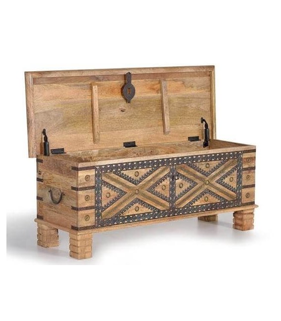 BAÚL RAINIERO MADERA Y METAL 