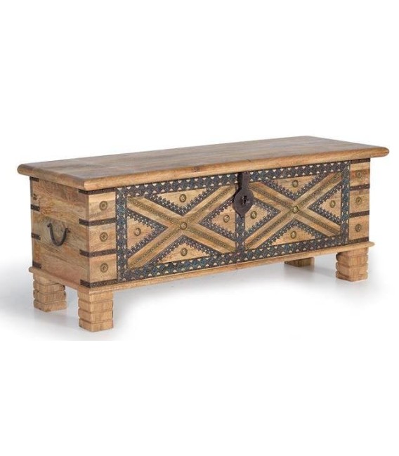 BAÚL RAINIERO MADERA Y METAL 