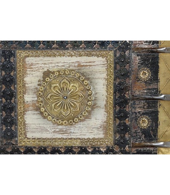 BAÚL MANDALI MADERA Y METAL