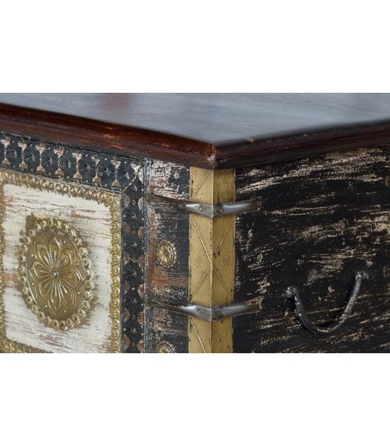 BAÚL MANDALI MADERA Y METAL