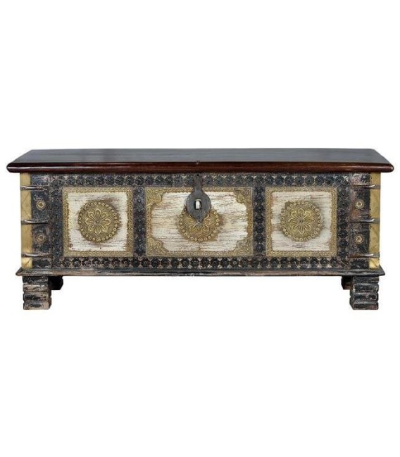 BAÚL MANDALI MADERA Y METAL