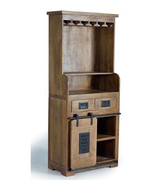 MUEBLE BAR CHICAGOM MADERA Y METAL 