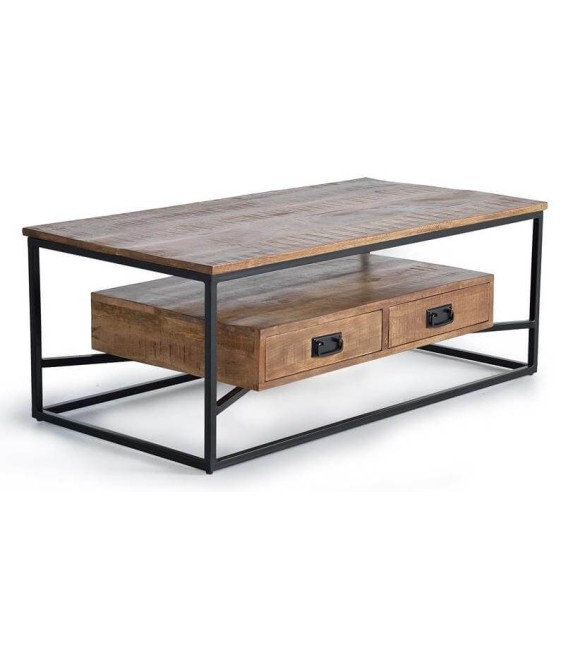 MESA DE CENTRO CHICAGO MADERA Y METAL