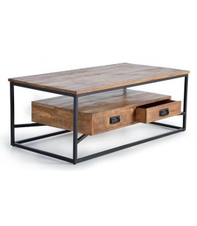 MESA DE CENTRO CHICAGO MADERA Y METAL