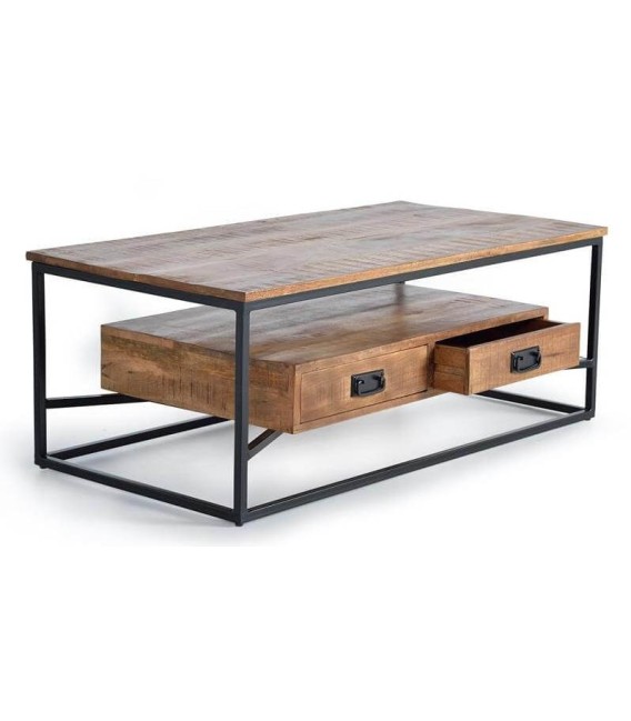 MESA DE CENTRO CHICAGO MADERA Y METAL