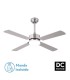 VENTILADOR DC HUPE METAL Y MADERA PLATA Y HAYA