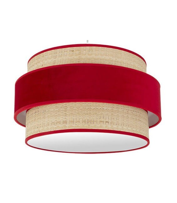 LÁMPARA DE TECHO REYES ROJA 50 Ø ARPILLERA Y TEXTIL 