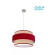 LÁMPARA DE TECHO REYES ROJA 50 Ø ARPILLERA Y TEXTIL 