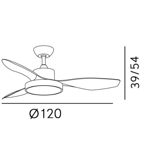 VENTILADOR DC HAYATE ABS Y METAL NÍQUEL