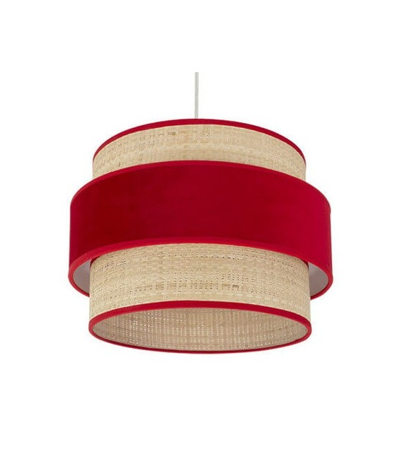 LÁMPARA DE TECHO REYES ROJA 40 Ø ARPILLERA Y TEXTIL