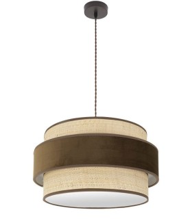 LÁMPARA DE TECHO REYES MARRÓN 40 Ø ARPILLERA Y TEXTIL MDMHOGAR