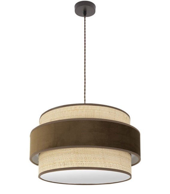 LÁMPARA DE TECHO REYES MARRÓN 40 Ø ARPILLERA Y TEXTIL MDMHOGAR