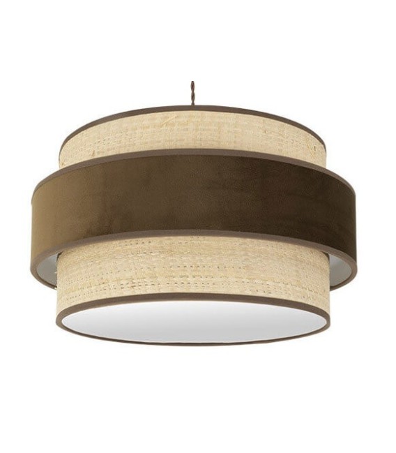 LÁMPARA DE TECHO REYES MARRÓN 40 Ø ARPILLERA Y TEXTIL MDMHOGAR