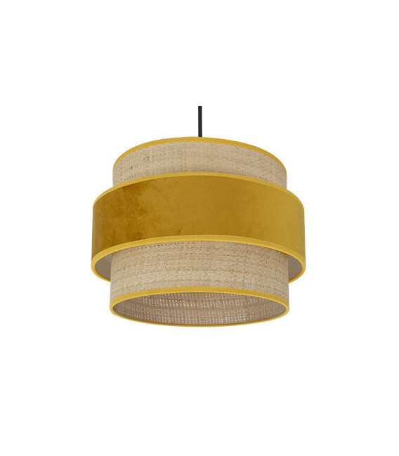 LÁMPARA DE TECHO REYES MOSTAZA 30 Ø ARPILLERA Y TEXTIL