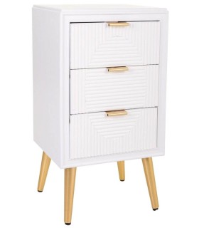 MESITA DE NOCHE NEO BLANCO MADERA Y METAL 