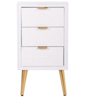 MESITA DE NOCHE NEO BLANCO MADERA Y METAL 