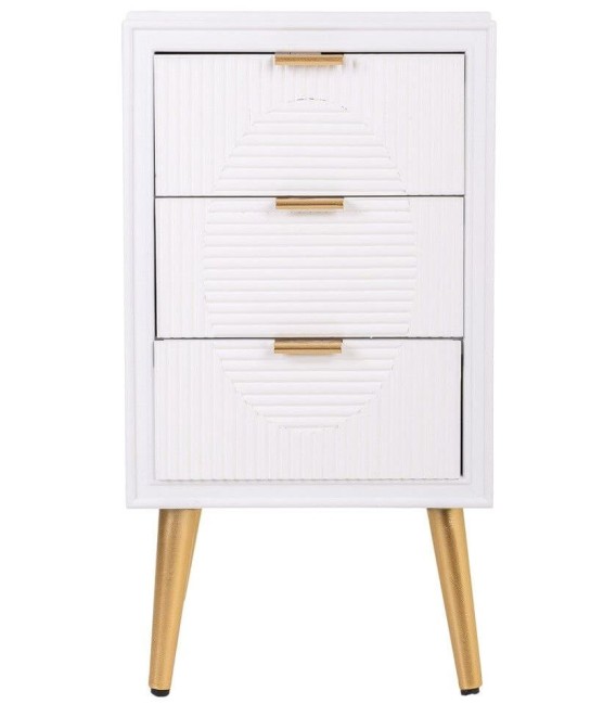 MESITA DE NOCHE NEO BLANCO MADERA Y METAL 