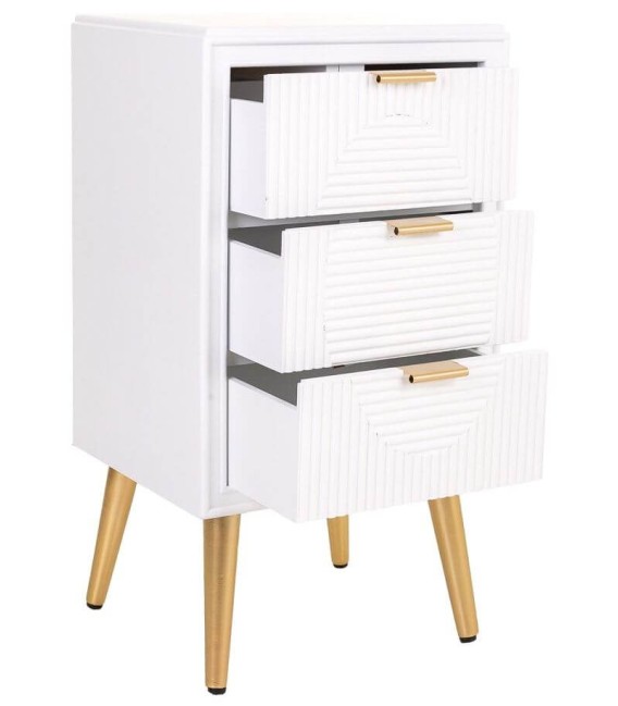 MESITA DE NOCHE NEO BLANCO MADERA Y METAL 