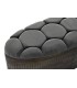 BANCO PIE DE CAMA VIENA GRIS OSCURO OVALADO METAL Y TEXTIL MDMHOGAR