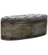 BANCO PIE DE CAMA VIENA GRIS OSCURO OVALADO METAL Y TEXTIL MDMHOGAR