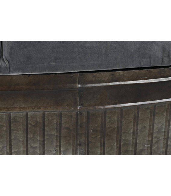 BANCO PIE DE CAMA VIENA GRIS OSCURO OVALADO METAL Y TEXTIL MDMHOGAR