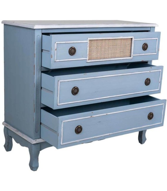 CÓMODA ATENEA MADERA Y RATÁN MDMHOGAR