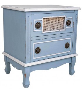 MESITA DE NCOHE ATENEA MADERA Y RATÁN MDMHOGAR