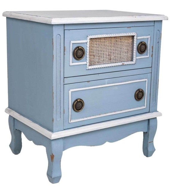 MESITA DE NCOHE ATENEA MADERA Y RATÁN MDMHOGAR