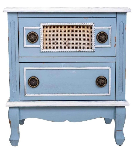 MESITA DE NCOHE ATENEA MADERA Y RATÁN MDMHOGAR