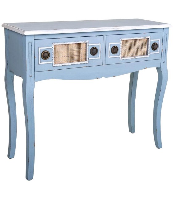 CONSOLA ATENEA MADERA Y RATÁN MDMHOGAR