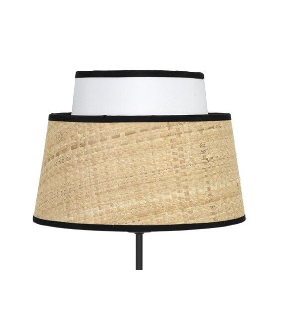 LÁMPARA DE SOBREMESA JIA 20 Ø BLANCO RATÁN Y TEXTIL MDMHOGAR