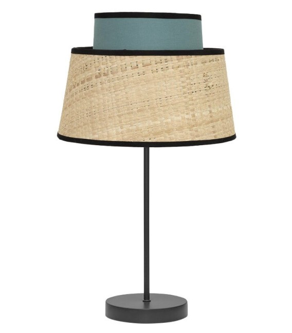 LÁMPARA DE SOBREMESA JIA 20 Ø AZUL Y TEXTIL 