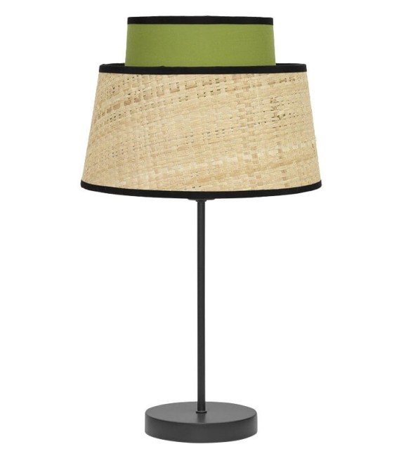 LÁMPARA DE SOBREMESA JIA 20 Ø VERDE TEXTIL MDMHOGAR