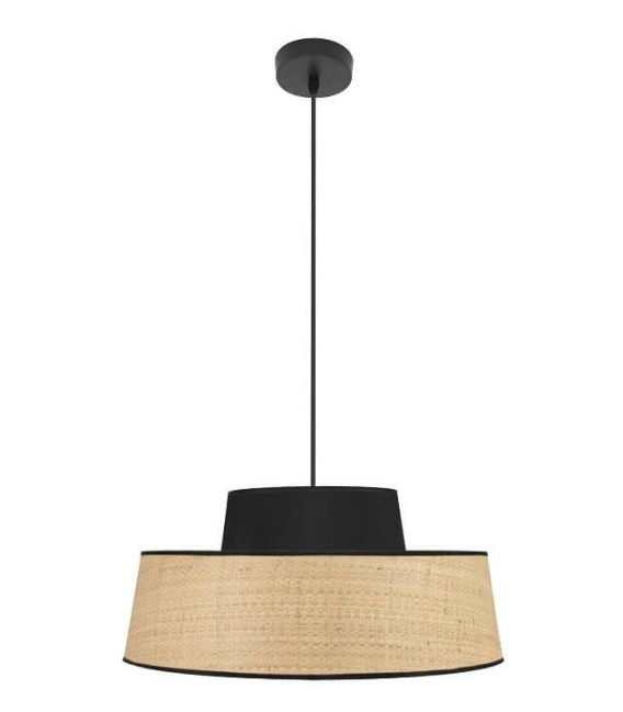 LÁMPARA DE TECHO JIA 40 Ø NEGRA TEXTIL MDMHOGAR
