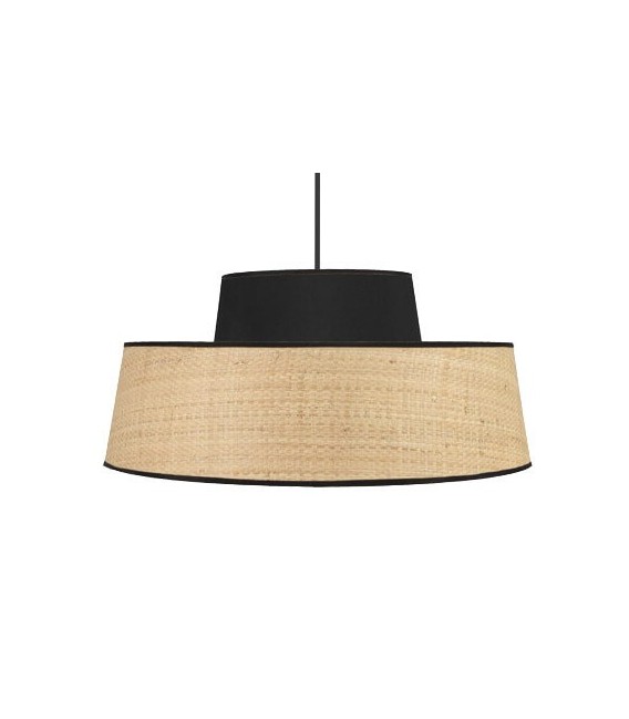 LÁMPARA DE TECHO JIA 40 Ø NEGRA TEXTIL MDMHOGAR