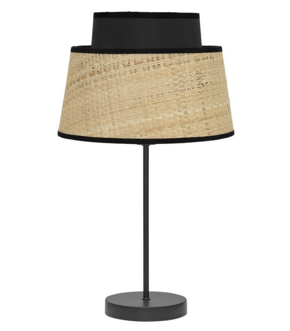 LÁMPARA DE SOBREMESA JIA 20 Ø NEGRA TEXTIL MDMHOGAR