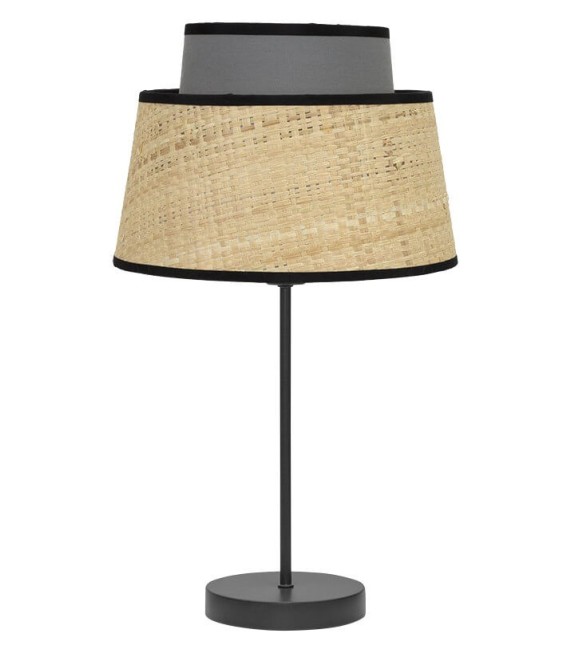 LÁMPARA DE SOBREMESA JIA 20 Ø GRIS TEXTIL MDMHOGAR