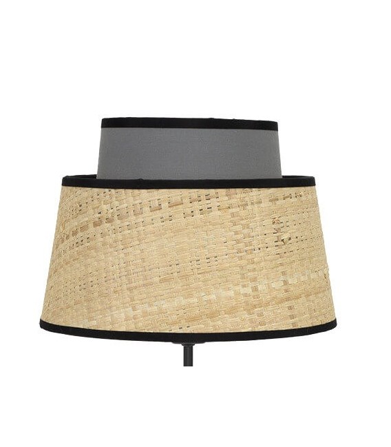 LÁMPARA DE SOBREMESA JIA 20 Ø GRIS TEXTIL MDMHOGAR