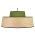 LÁMPARA DE TECHO JIA 40 Ø VERDE RATÁN TEXTIL MDMHOGAR