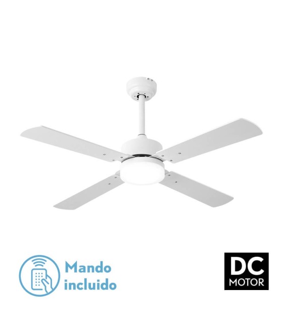 VENTILADOR DC HUPE METAL Y MADERA BLANCO
