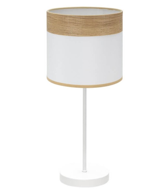 LÁMPARA DE SOBREMESA CLOE METAL Y TEXTIL ROBLE