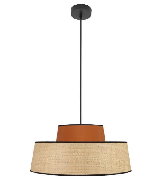 LÁMPARA DE TECHO JIA 40 Ø CALABAZA RATÁN TEXTIL