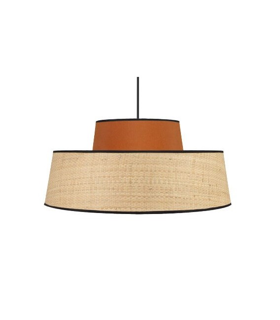 LÁMPARA DE TECHO JIA 40 Ø CALABAZA RATÁN TEXTIL