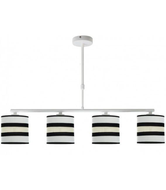 LÁMPARA DE TECHO KARLA BLANCA 4 METAL Y TEXTIL MDMHOGAR
