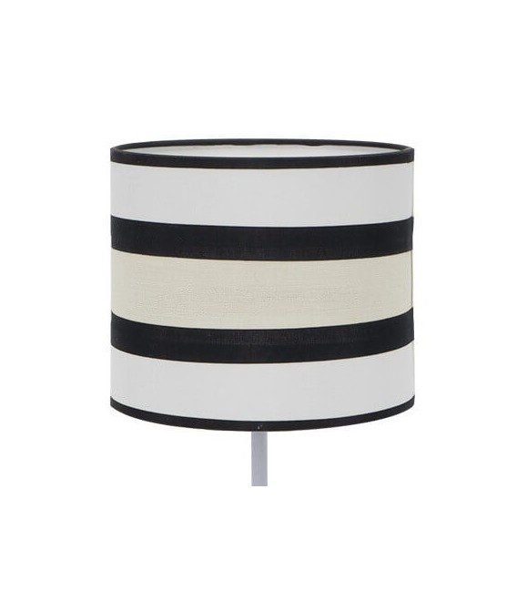 LÁMPARA DE SOBREMESA BLANCA METAL Y TEXTIL 