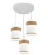 LÁMPARA DE TECHO CLOE 3 METAL Y TEXTIL ROBLE 